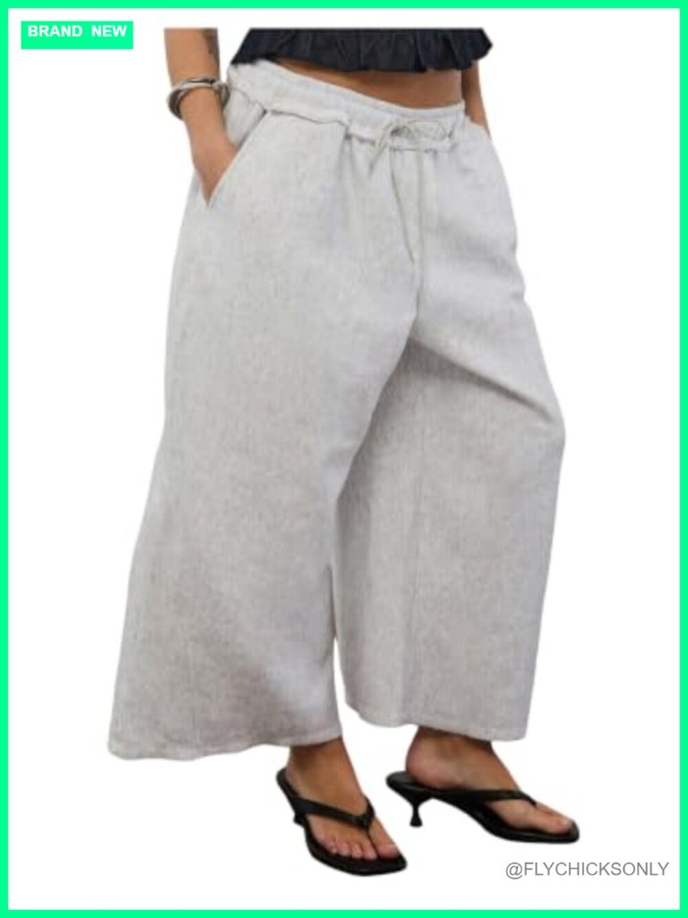 Women's Wide Leg Capri Sweatpants Baggy Culottes Gaucho Pants Athletic Lounge